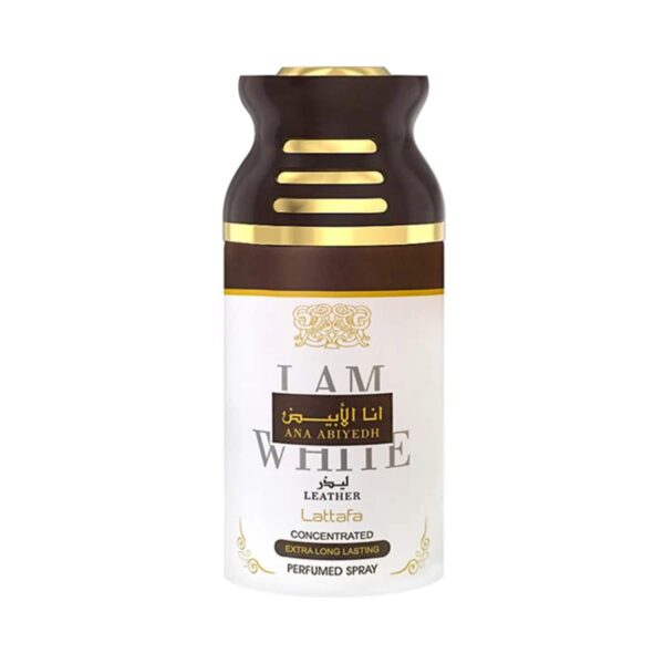 Lattafa Ana Abiyedh Leather Extra Long Lasting Concentrated Perfumed Deodorant Spray - (250ml) - Lattafa