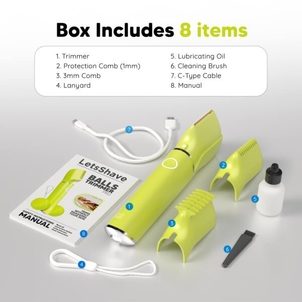 LetsShave Balls Trimmer & Body Groomer - Green - LetsShave