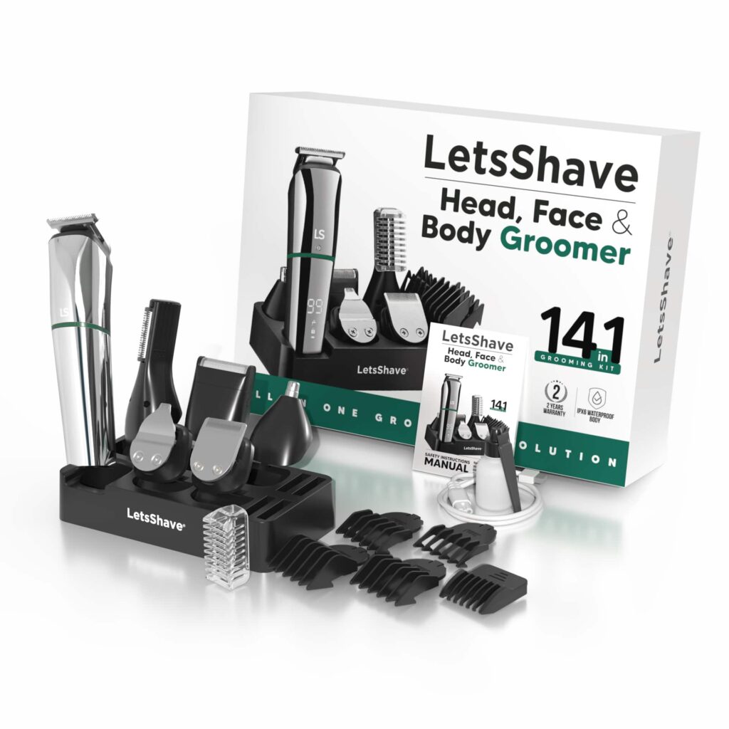 LetsShave Beard Body & Balls All In One Trimmer for Men - Black & Green - LetsShave