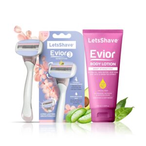 LetsShave Evior 3 Sensitive Shaving Razor Kit - (2 Pcs) - LetsShave