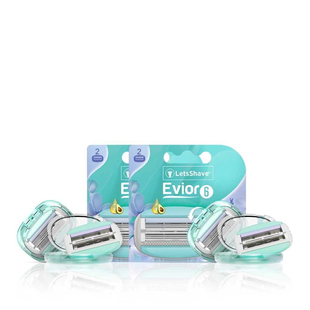 LetsShave Evior 6 Body Shaving Razor Blade - Blue (4Pcs) - LetsShave