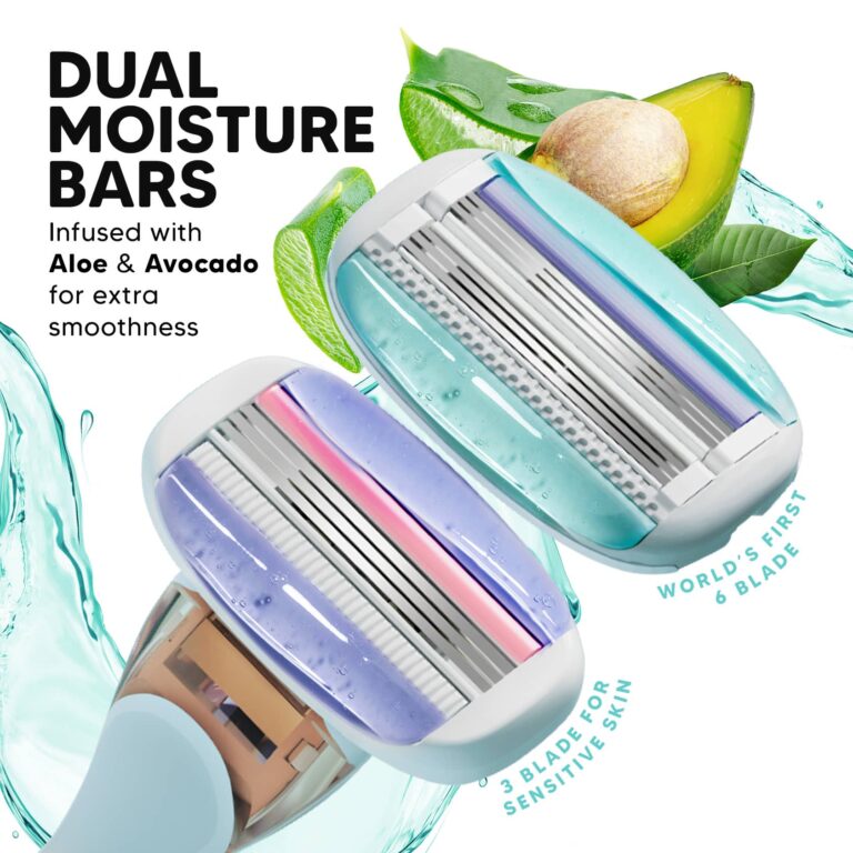 LetsShave Evior 6 Shaving Razor + Shaving Razor Blade 4Pcs + Whipped Shave Cream 100 ml for Women - LetsShave