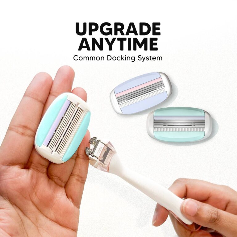 LetsShave Evior 6 Shaving Razor + Shaving Razor Blade 4Pcs + Whipped Shave Cream 100 ml for Women - LetsShave