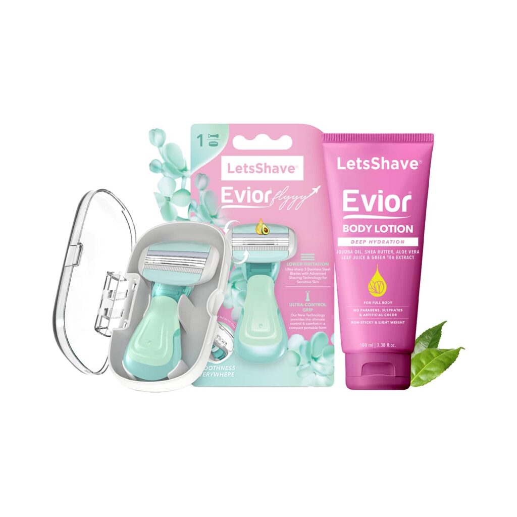 LetsShave Evior Flyyy Razor & Evior Body Lotion (2 pcs) - LetsShave