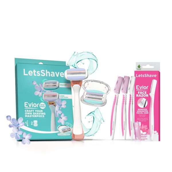LetsShave Evior Kit (6 Razor + Face Razor 3Pcs) for Women - LetsShave