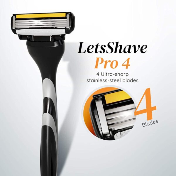 LetsShave Pro 4 Shaving Razor For Men - Black, Grey - LetsShave