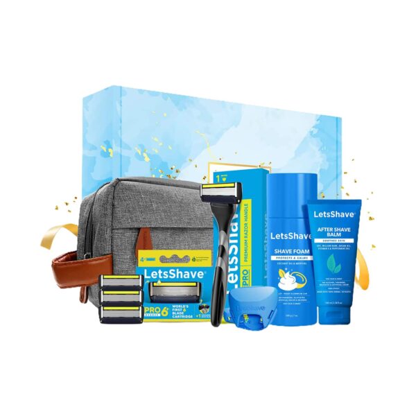 LetsShave Pro 6 Premium Gift Set Includes 6 Blade Razor with Cartridges (8Pcs) - LetsShave