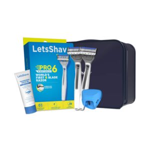 LetsShave World's First 6 Blade Razor Premium Grooming Kit Gift Set for Men (5 pcs) - LetsShave