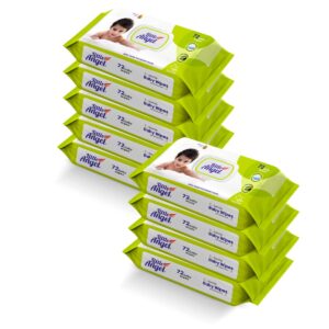 Little Angel Super Soft Cleansing Baby Wipes Lid Pack, 648 Count, Enriched with Aloe vera & Vitamin E, pH balanced, Dermatologically Tested & Alcohol-free, Pack of 9,72 count/pack