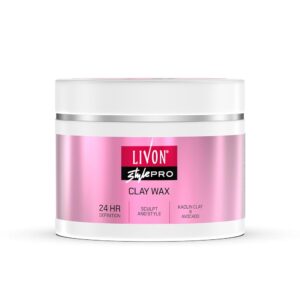 Livon Style Pro Hair Clay Wax for Women & Men| Sculpt & Style with Matte finish |24 Hour Definition| With Kaolin Clay & Avocado | All Hair Types | 100g
