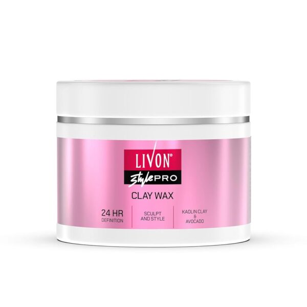 Livon Style Pro Hair Clay Wax for Women & Men| Sculpt & Style with Matte finish |24 Hour Definition| With Kaolin Clay & Avocado | All Hair Types | 100g