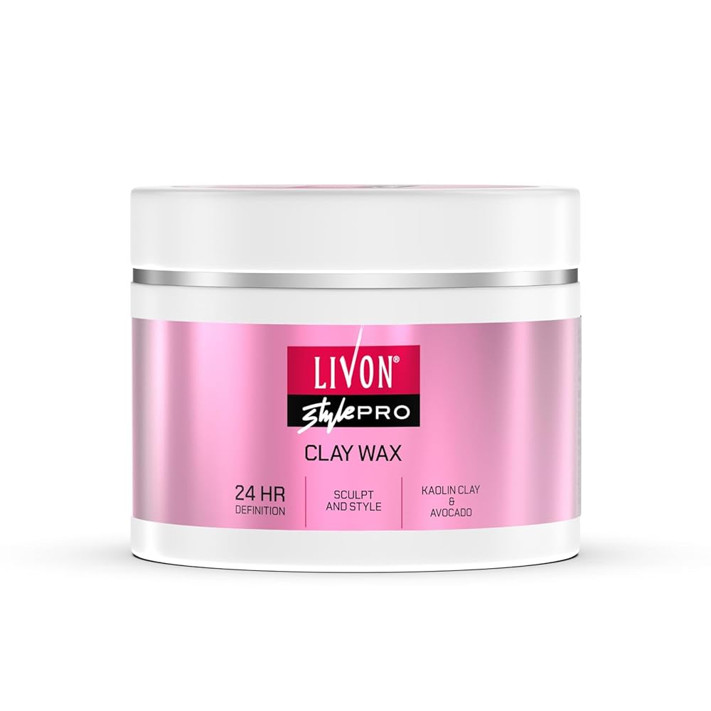Livon Style Pro Hair Clay Wax for Women & Men| Sculpt & Style with Matte finish |24 Hour Definition| With Kaolin Clay & Avocado | All Hair Types | 100g