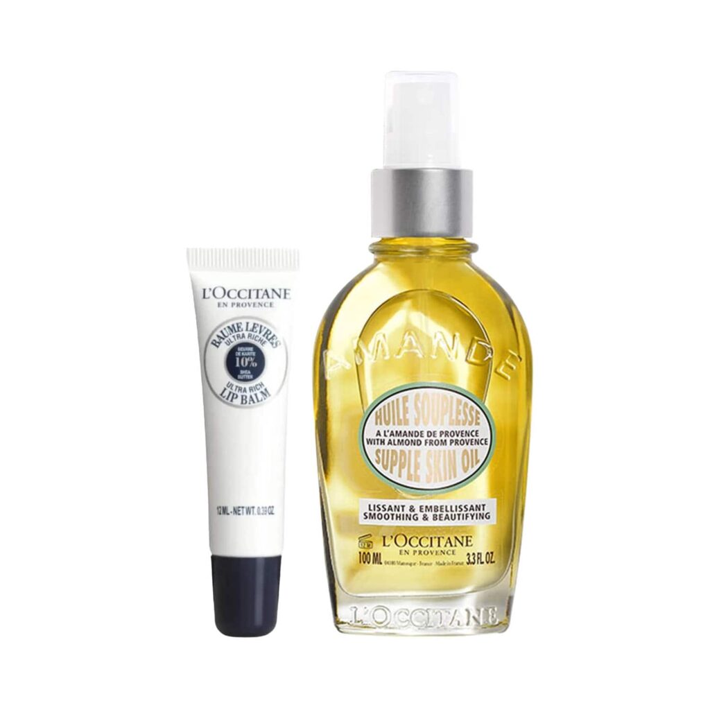 L'Occitane Almond & Shea Radicance Duo - Skin Oil & Lip Balm Combo - L'occitane
