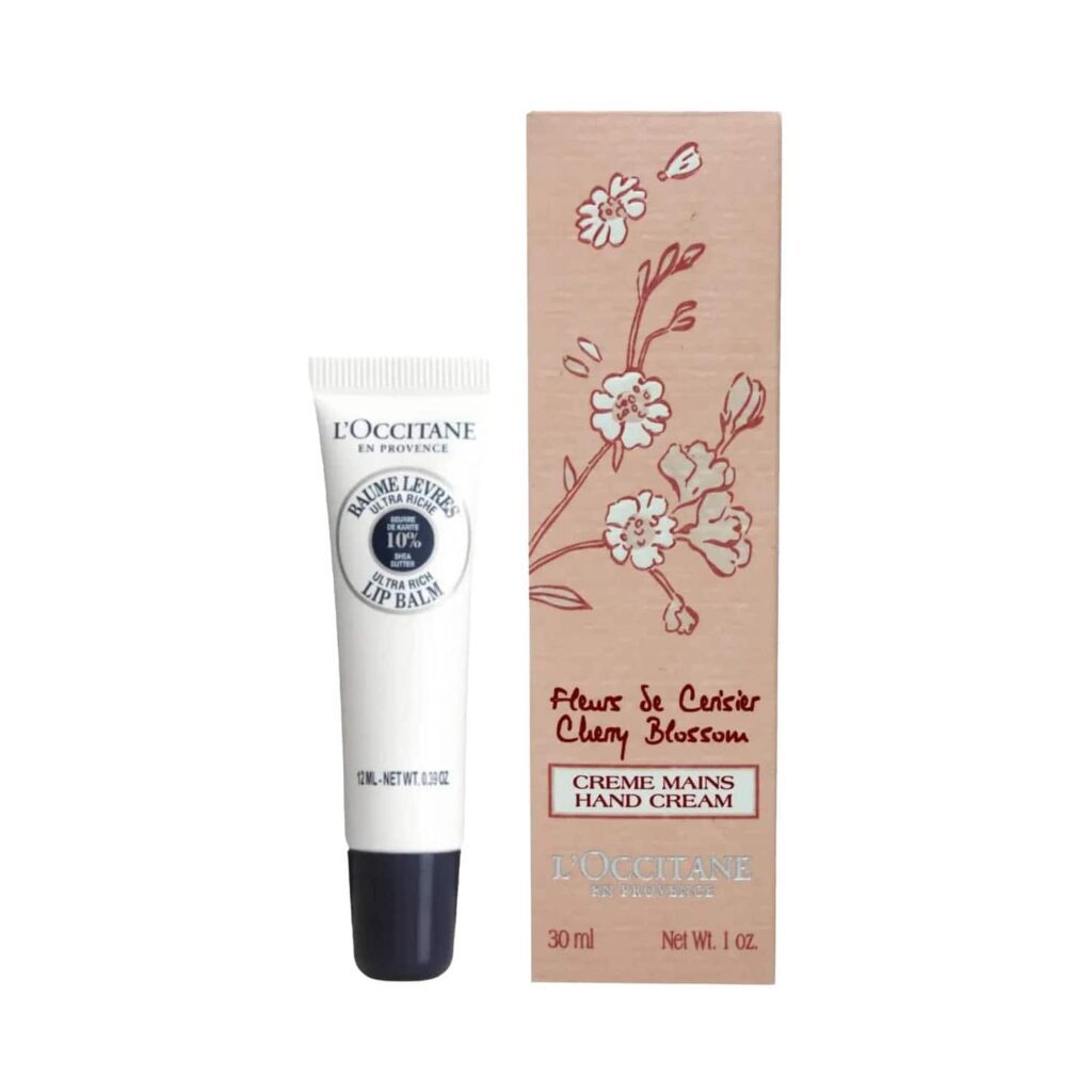 L'Occitane Cherry Blossom & Shea Care Duo - Hand Cream & Lip Balm Combo - L'occitane