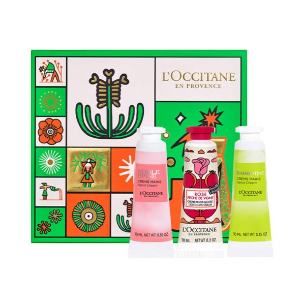 L'occitane Hand Cream Trio Set Rose Vine Barbotine & Noble Epine - L'occitane