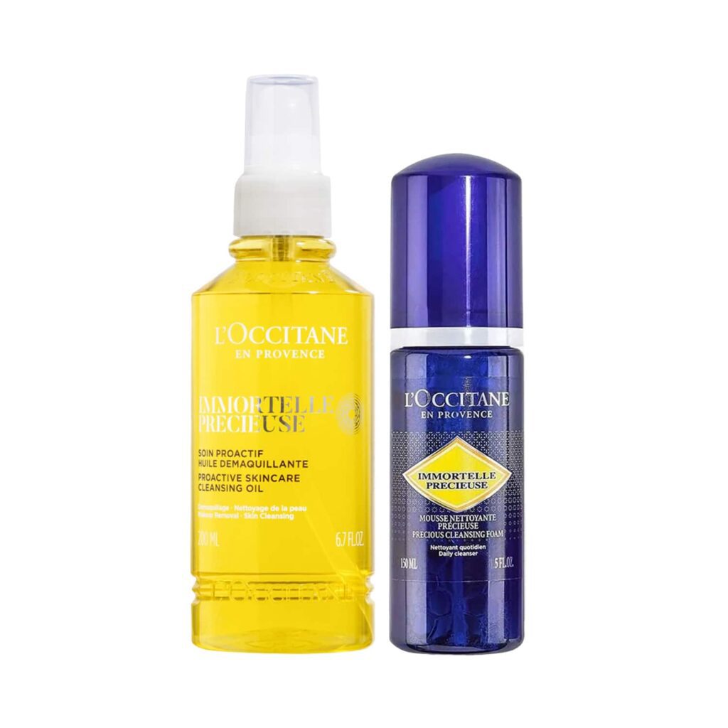 L'occitane Immortelle Precious Double Cleansing Duo Cleansing Oil & Foaming Cleanser Combo - L'occitane