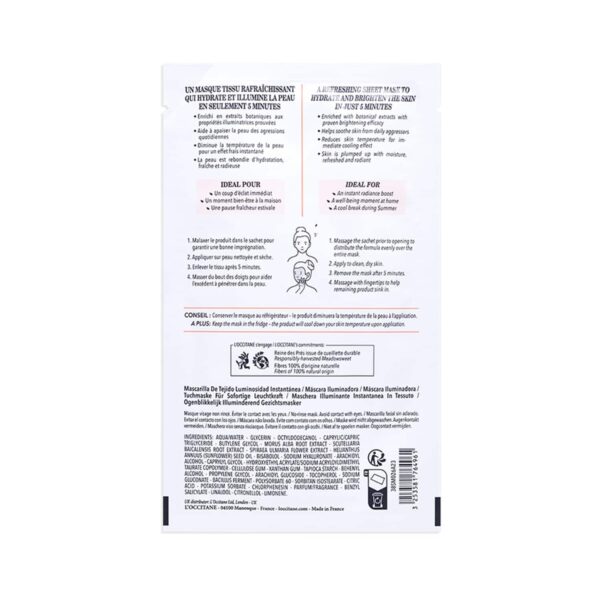 L'occitane Reine Blanche Sheet Mask (20 g) - L'occitane