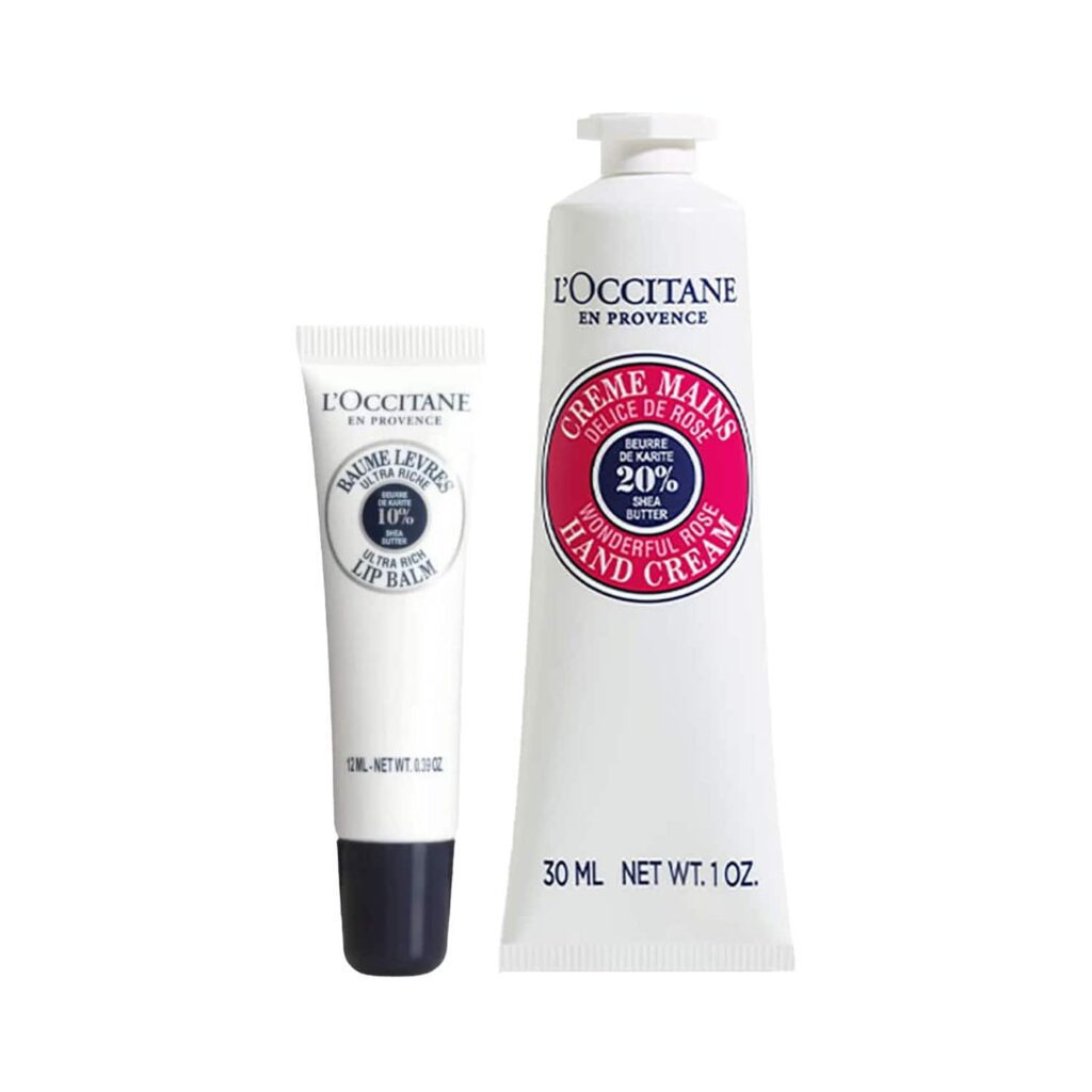 L'Occitane Shea Butter Rose Hydration Duo - Hand Cream & Lip Balm Combo - L'occitane
