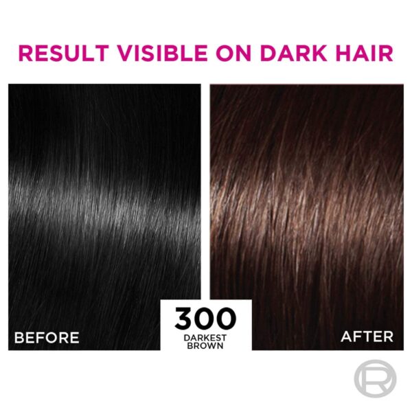L'Oreal Paris Casting Creme Gloss Hair Color, 300 Darkest Brown, 87.5g+72ml - L'Oreal Paris