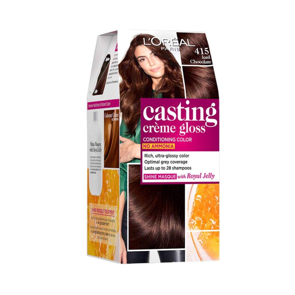 L'Oreal Paris Casting Creme Gloss Hair Color - 415 Iced Chocolate (87.5g+72ml) - L'Oreal Paris