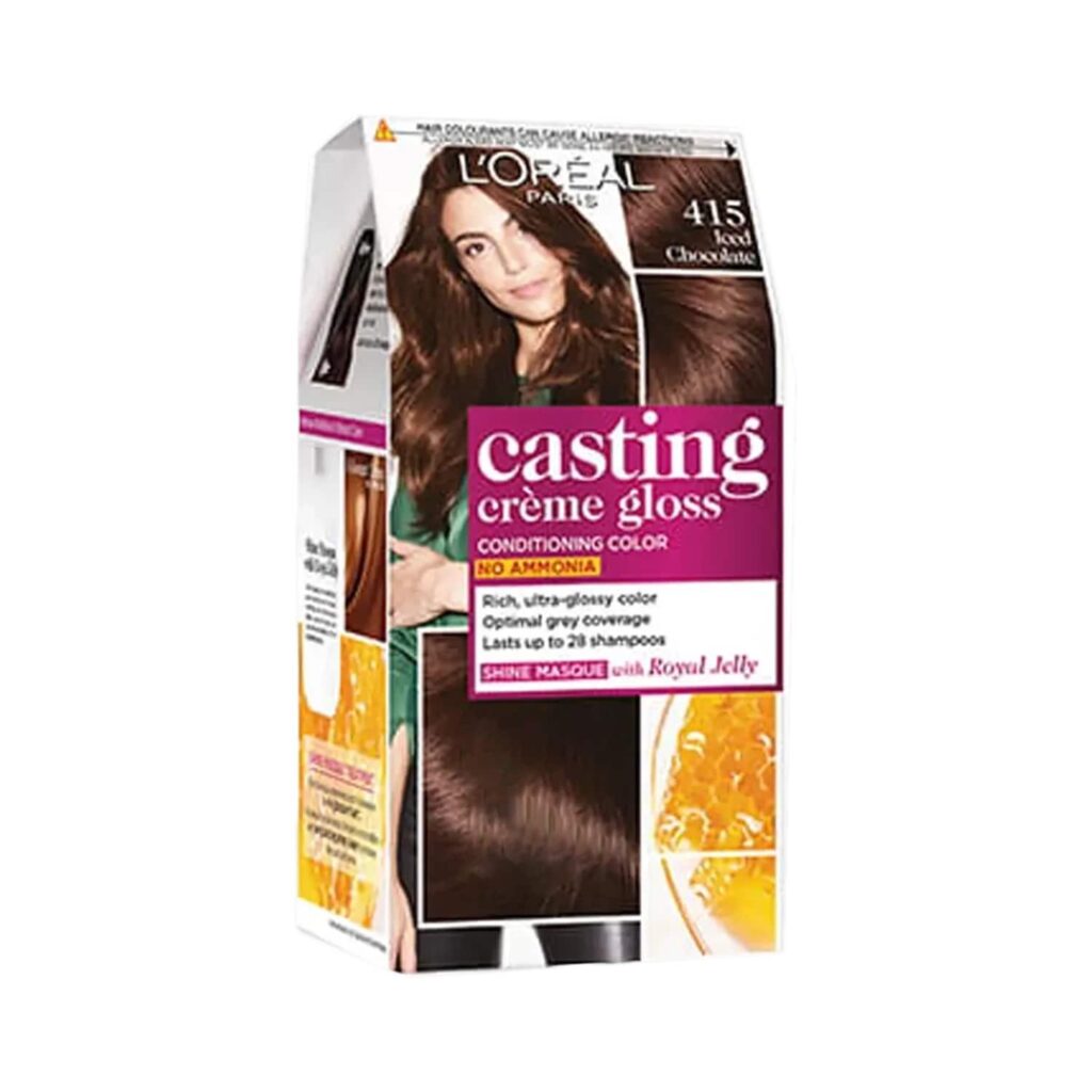 L'Oreal Paris Casting Creme Gloss Hair Color, 415 Iced Chocolate, 87.5g+72ml - L'Oreal Paris