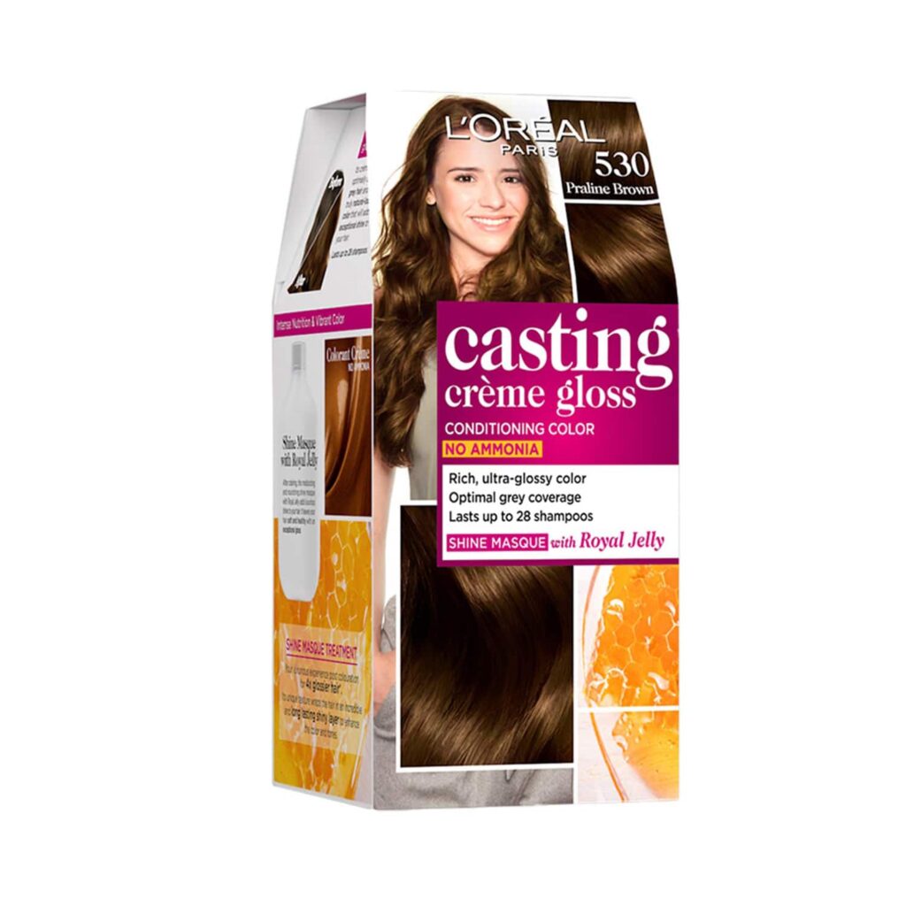 L'Oreal Paris Casting Creme Gloss Hair Color - 530 Praline Brown (87.5g+72ml) - L'Oreal Paris