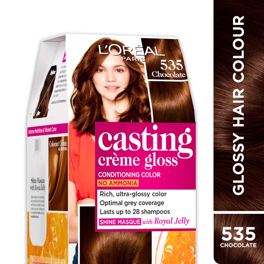 L'Oreal Paris Casting Creme Gloss Hair Color, 535 Chocolate, 87.5g+72ml - L'Oreal Paris