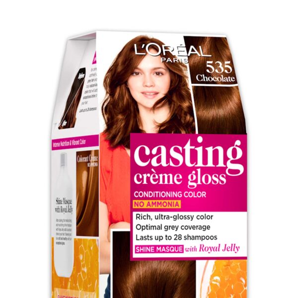 L'Oreal Paris Casting Creme Gloss Hair Color, 535 Chocolate, 87.5g+72ml - L'Oreal Paris