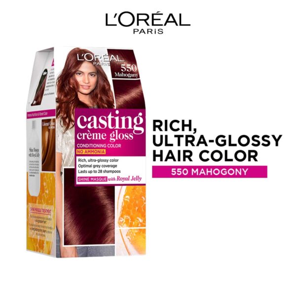 L'Oreal Paris Casting Creme Gloss Hair Color 550 Mahogany (159.5g) - L'Oreal Paris