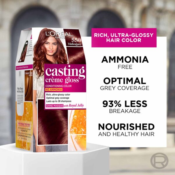 L'Oreal Paris Casting Creme Gloss Hair Color 550 Mahogany (159.5g) - L'Oreal Paris
