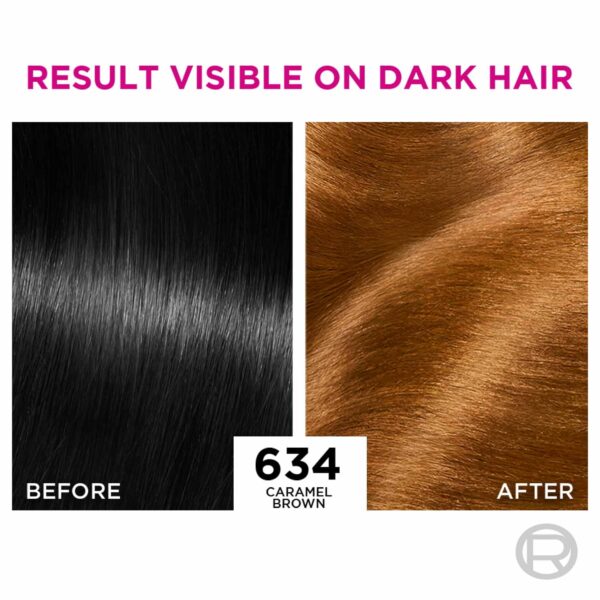 L'Oreal Paris Casting Creme Gloss Ultra Visible Hair Color - Caramel Brown 634 (100g + 60ml) - L'Oreal Paris