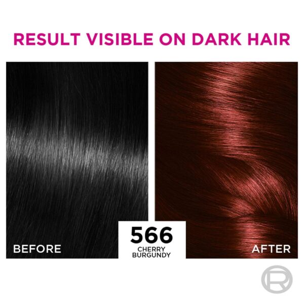 L'Oreal Paris Casting Creme Gloss Ultra Visible Hair Color - Cherry Burgundy 566 (100g + 60ml) - L'Oreal Paris
