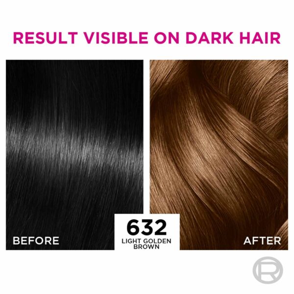 L'Oreal Paris Casting Creme Gloss Ultra Visible Hair Color - Light Golden Brown 632 (100g + 60ml) - L'Oreal Paris