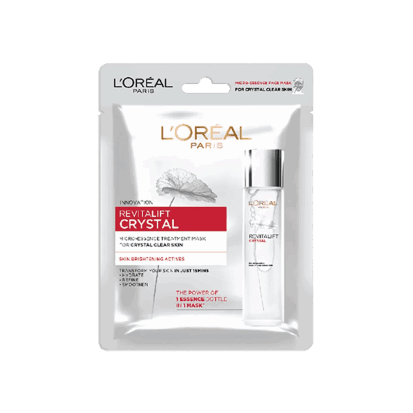 L'Oreal Paris Crystal Clear Skin Combo - Pack of 2 (Micro-essence & Sheet Mask) - L'Oreal Paris