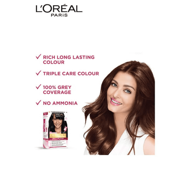 L'Oreal Paris Excellence Creme Hair Color, 1 Black, 72ml+100g - L'Oreal Paris