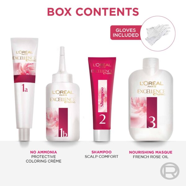 L'Oreal Paris Excellence Creme Hair Color, 4.2 Plum Brown, 72ml+100g - L'Oreal Paris