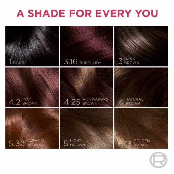 L'Oreal Paris Excellence Creme Hair Color, 4.2 Plum Brown, 72ml+100g - L'Oreal Paris