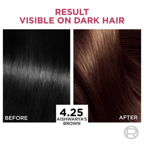 L'Oreal Paris Excellence Creme Hair Color, 4.25 Aishwarya's Brown, 72ml+100g - L'Oreal Paris