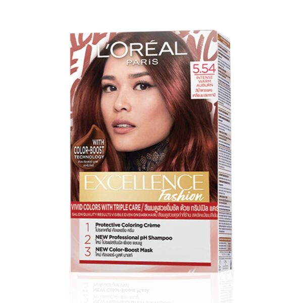 L'Oreal Paris Excellence Fashion Highlights Hair Color 5.54 Intense Warm Auburn (172 ml) - L'Oreal Paris