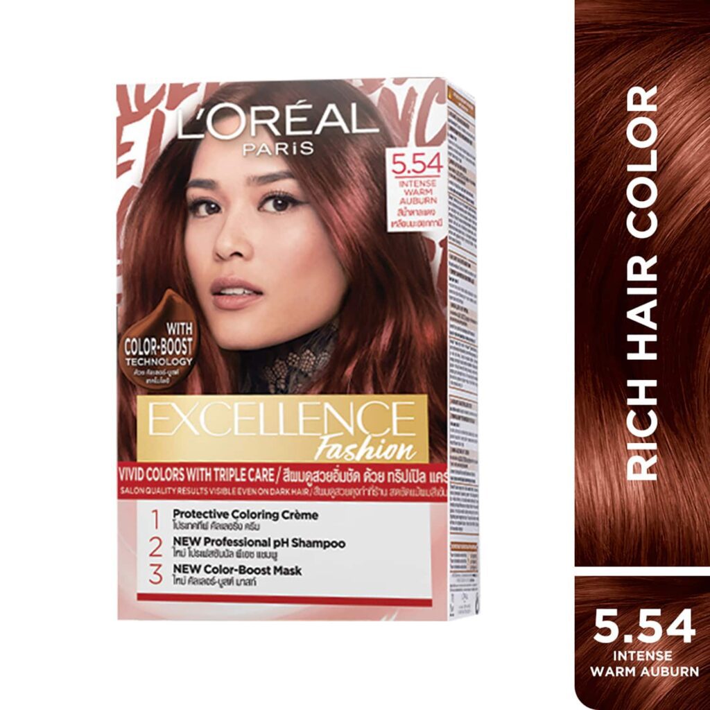 L'Oreal Paris Excellence Fashion Highlights Hair Color 5.54 Intense Warm Auburn (172 ml) - L'Oreal Paris