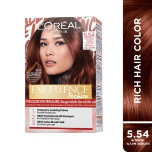 L'Oreal Paris Excellence Fashion Highlights Hair Color 5.54 Intense Warm Auburn (172 ml) - L'Oreal Paris