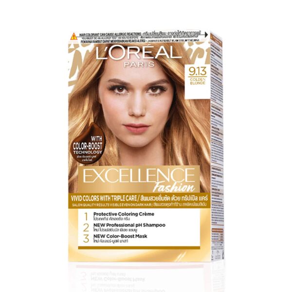 L'Oreal Paris Excellence Fashion Highlights Hair Color 9.13 Golden Beige Blonde (172 ml) - L'Oreal Paris