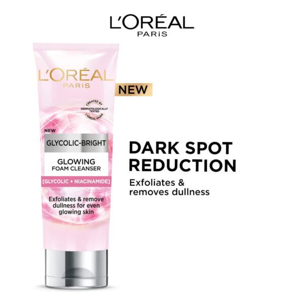 L'Oreal Paris Glycolic Bright Daily Foaming Face Cleanser (100ml) - L'Oreal Paris