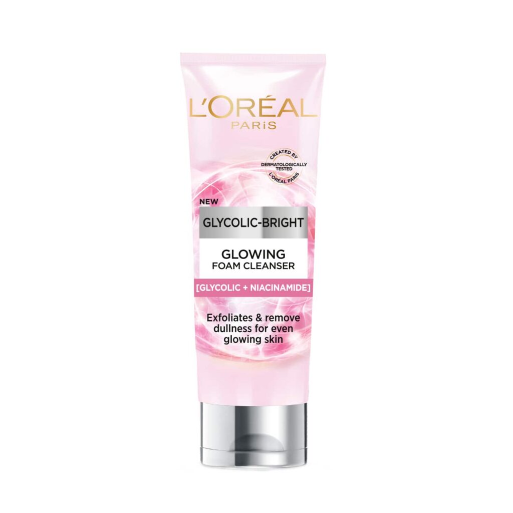L'Oreal Paris Glycolic Bright Daily Foaming Face Cleanser (100ml) - L'Oreal Paris