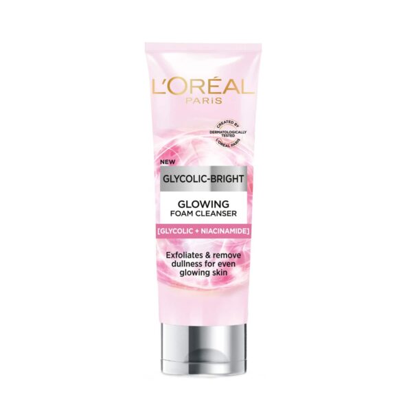 L'Oreal Paris Glycolic Bright Daily Foaming Face Cleanser (100ml) - L'Oreal Paris
