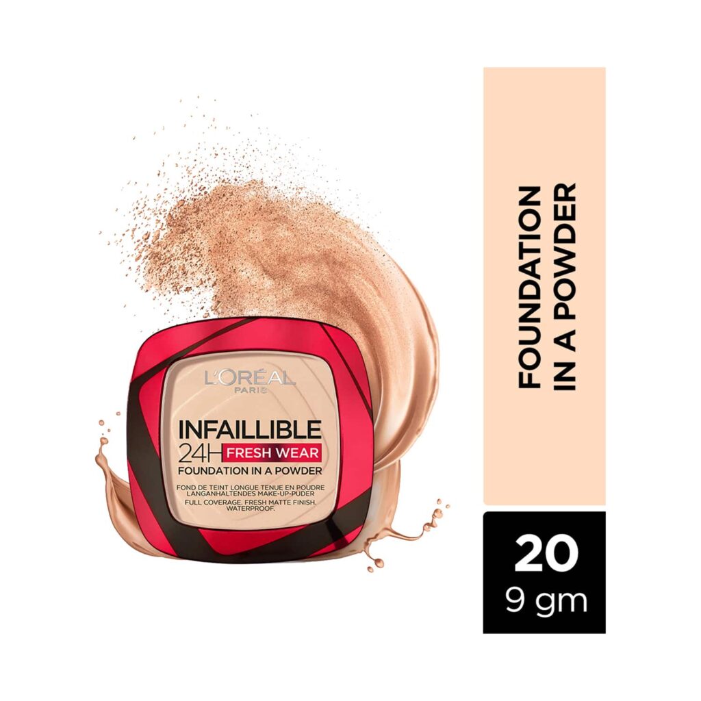 L'Oreal Paris Infallible 24H Fresh Wear Foundation In A Powder - 20 Ivory (9g) - L'Oreal Paris