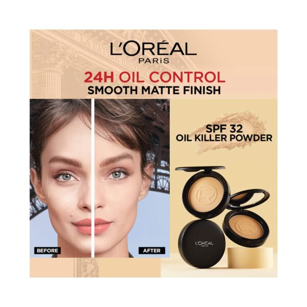L'Oreal Paris Infallible 24H Oil Killer High Coverage Compact Powder SPF 32 PA +++ - 240 Natural Honey (6g) - L'Oreal Paris