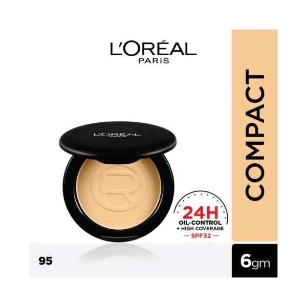 L'Oreal Paris Infallible 24H Oil Killer High Coverage Compact Powder SPF 32 PA +++ - 95 Light Linen (6g) - L'Oreal Paris