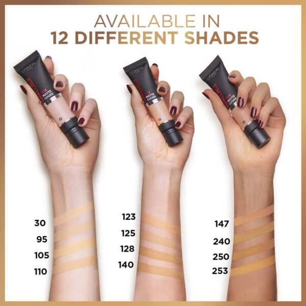 L'Oreal Paris Infallible 32H Matte Cover Liquid Foundation - 110 Cool Undertone (30ml) - L'Oreal Paris