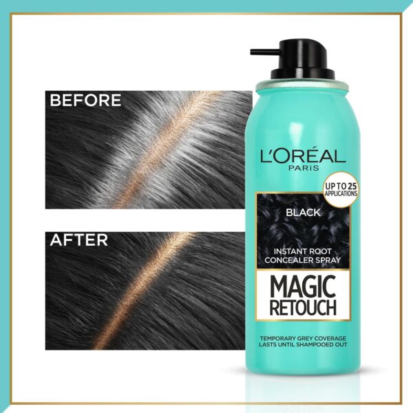 L'Oreal Paris Magic Retouch Root Touch Up Hair Color Spray - 1 Black (75ml) - L'Oreal Paris